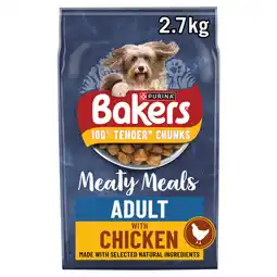 Asda Bakers Meaty Meals Chicken Dry Dog Food 2.7kg offer