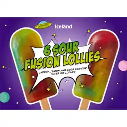 Iceland Iceland 6 Sour Fusion Lollies 300g offer