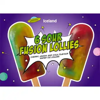 Iceland Iceland 6 Sour Fusion Lollies 300g offer