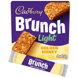 Tesco Cadbury Brunch Light Oats and Honey Wholegrain Cereal Bars 4 x 26g offer