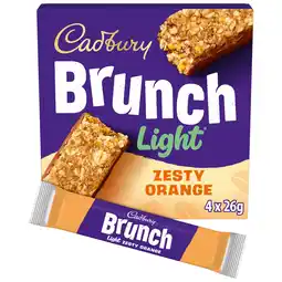 Tesco Cadbury Brunch Light Orange Wholegrain Cereal Bars 4 x 26g offer