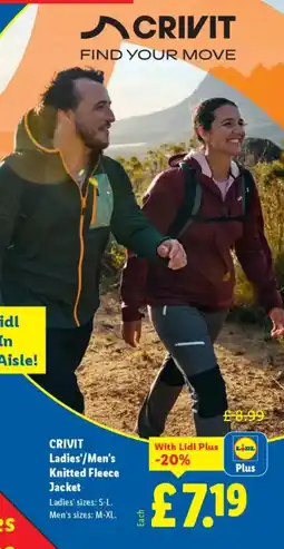 Lidl CRIVIT Ladies'/Men's Knitted Fleece Jacket offer