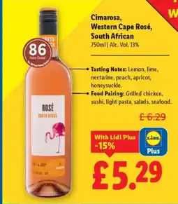 Lidl Cimarosa, Western Cape Rosé, South African offer