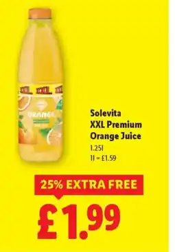 Lidl Solevita XXL Premium Orange Juice offer