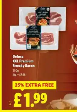 Lidl Deluxe XXL Premium Streaky Bacon offer