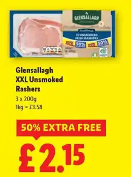 Lidl Glensallagh XXL Unsmoked Rashers offer