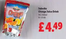 Lidl Solevita Orange Juice Drink offer