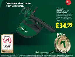 Lidl PARKSIDE 3000W Electric Leaf Blower & Vacuum offer