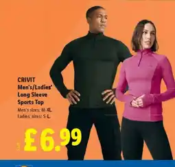 Lidl CRIVIT Men's/Ladies' Long Sleeve Sports Top offer