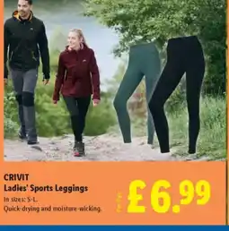 Lidl CRIVIT Ladies' Sports Leggings offer