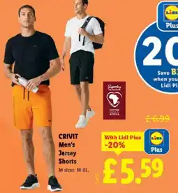 Lidl CRIVIT Men's Jersey Shorts offer