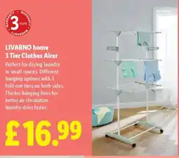 Lidl LIVARNO HOME 3 Tier Clothes Airer offer