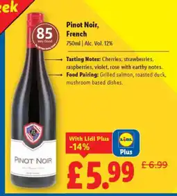 Lidl Pinot Noir, French offer