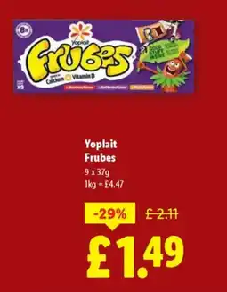 Lidl Yoplait Frubes offer