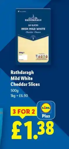 Lidl Rathdaragh Mild White Cheddar Slices offer