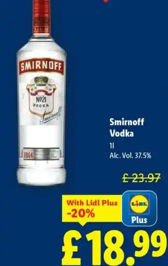 Lidl Smirnoff Vodka offer