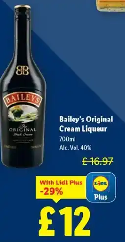 Lidl Bailey's Original Cream Liqueur offer