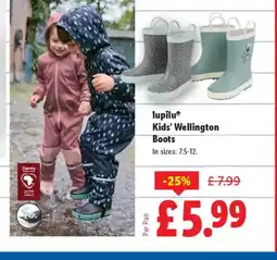 Lidl Lupilu Kids' Wellington Boots offer