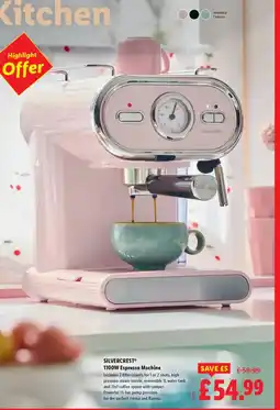 Lidl SILVERCREST® 1100W Espresso Machine offer