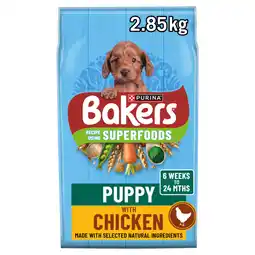 Asda Bakers Superfoods Puppy Chicken with Vegetables Dry Dog Food 2.85kg offer