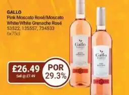 Bestway GALLO Pink Moscato Rosé/Moscato White/White Grenache Rosé offer