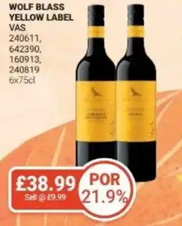 Bestway Wolf blass yellow label offer
