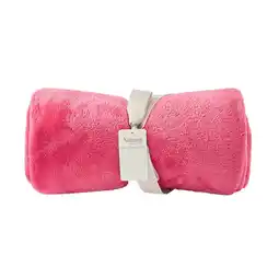Morrisons Nutmeg Home Pink Fleece Throw 120 x 150cm offer