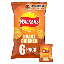 Tesco Walkers Roast Chicken Multipack Crisps 6 x 25g offer