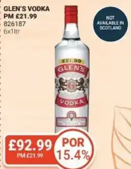 Bestway GLEN'S Vodka offer