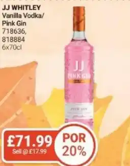 Bestway JJ WHITLEY Vanilla Vodka/ Pink Gin offer