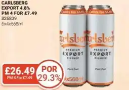 Bestway Carlsberg export 4.8% offer