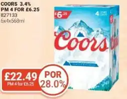 Bestway Coors 3.4% offer