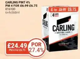 Bestway Carling pint 4% offer