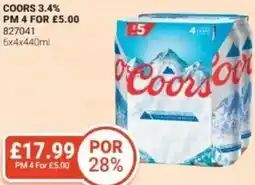 Bestway Coors 3.4% offer