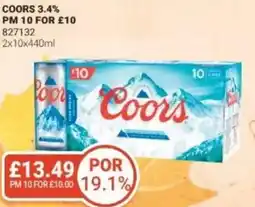 Bestway Coors 3.4% offer