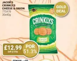 Bestway Jacob's crinklys cheese & onion offer