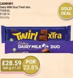 Bestway CADBURY Dairy Milk Duo/Twirl xtra offer