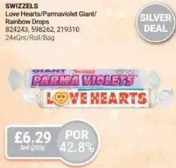 Bestway SWIZZELS Love Hearts/Parmaviolet Giant/ Rainbow Drops offer