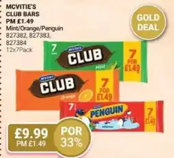 Bestway Mcvitie's club bars Mint/Orange/Penguin offer