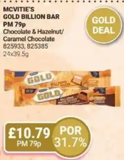 Bestway Mcvitie's gold billion bar Chocolate & Hazelnut/ Caramel Chocolate offer
