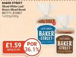 Bestway BAKER STREET Sliced White Loaf/ Brown Sliced Bread offer