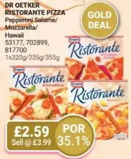 Bestway DR OETKER Ristorante pizza Pepperoni Salame/ Mozzarella/ Hawaii offer