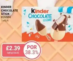 Bestway Kinder chocolate stick offer