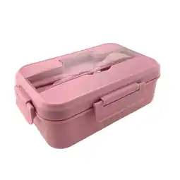 Morrisons Nutmeg Home Adult Lunch Box & Cutlery Pink offer