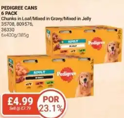 Bestway Pedigree cans Chunks in Loaf/Mixed in Gravy/Mixed in Jelly offer