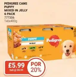 Bestway Pedigree cans puppy mixed in jelly offer