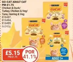 Bestway Go-cat adult cat Chicken & Duck/ Turkey, Chicken & Veg/ Tuna, Herring & Veg offer
