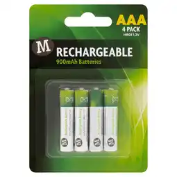 Morrisons Morrisons Rechargeable AAA Batteries 900mAh offer