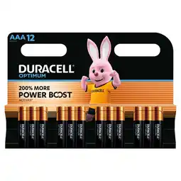 Morrisons Duracell Optimum AAA Alkaline Batteries LR03 offer