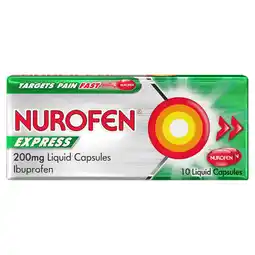 Morrisons Nurofen Express Pain Relief 200mg Liquid Capsules Ibuprofen offer